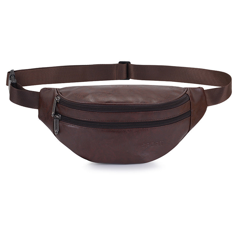 Retro PU Leather Casual Men's Waist Bag