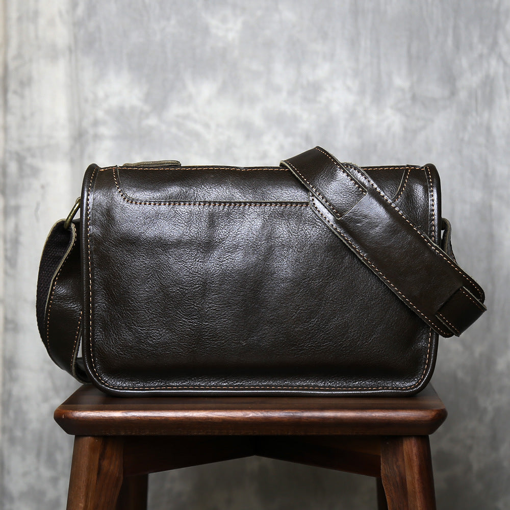 Men's Genuine Leather Crossbody Shoulder Bag Handmade