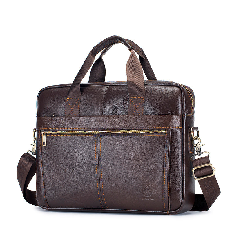 Men's First Layer Cowhide Portable Briefcase