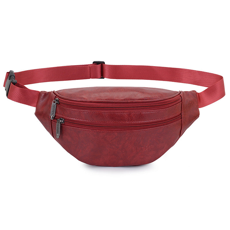 Retro PU Leather Casual Men's Waist Bag