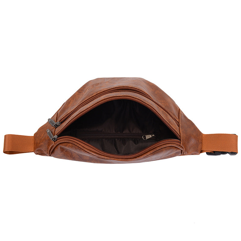 Retro PU Leather Casual Men's Waist Bag