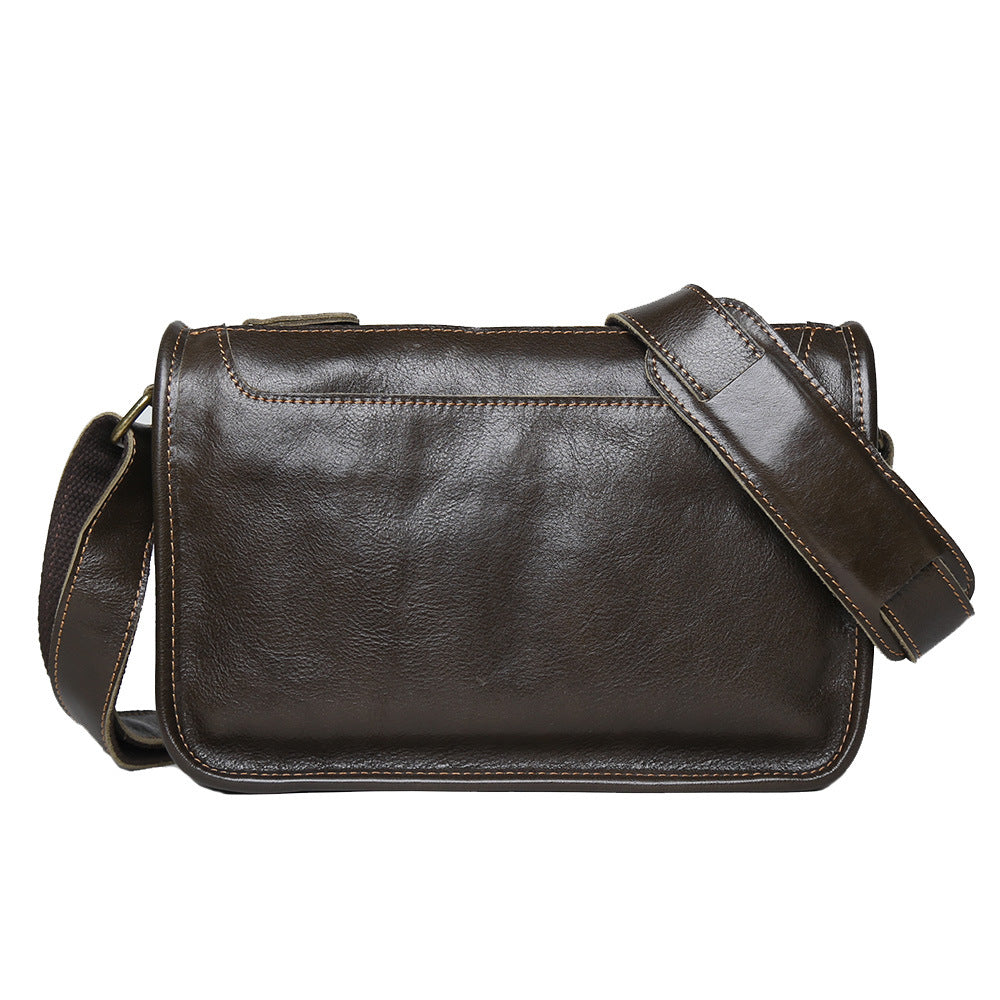 Men's Genuine Leather Crossbody Shoulder Bag Handmade