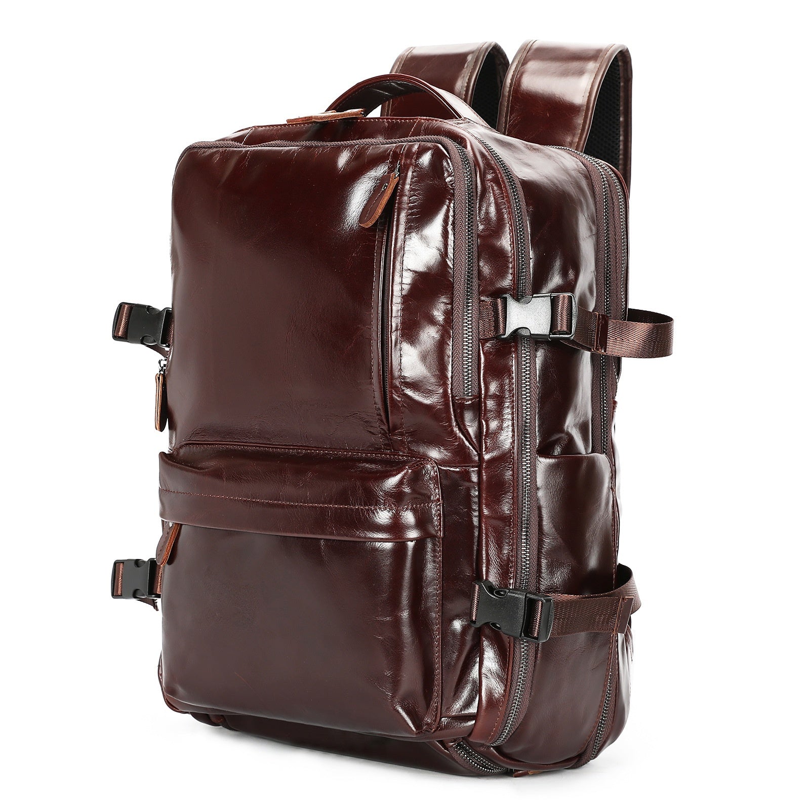 Large Capacity Texture Leather Backpack