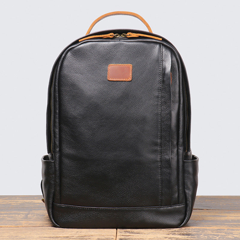 Hot Men's Genuine Leather Top Grain Cowhide Travel Leisure Backpack